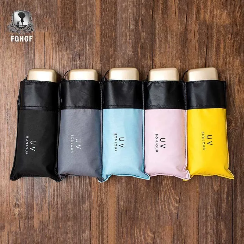 FGHGF Mini Five складной модный креативный Легкий Вес Карманный Зонт Солнце прозрачный Анти-УФ Ультра солнцезащитный крем для женщин девочек