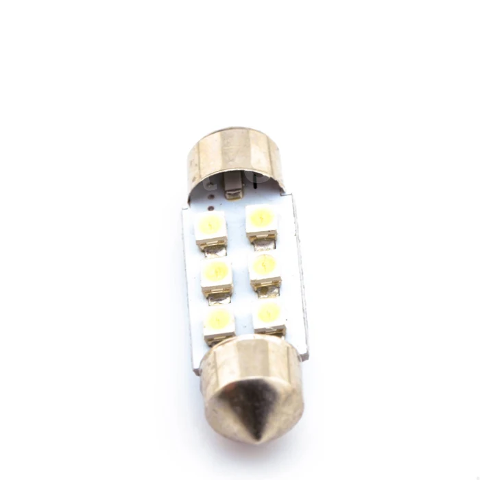 1 ШТ. 3528/1210 6smd 6led 6 smd led 36 мм Белый SMD LED Автомобилей На Крыше Купола Фестона Карта