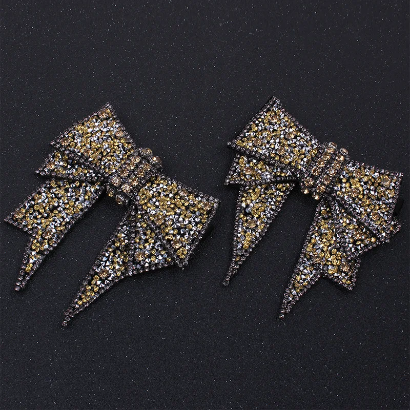 1 Pair Bowknot Crystal Decorations Shoes Clips Wedding Party Shoes Accessories Rhinstones Ornament DIY Manual Shoe Decorations