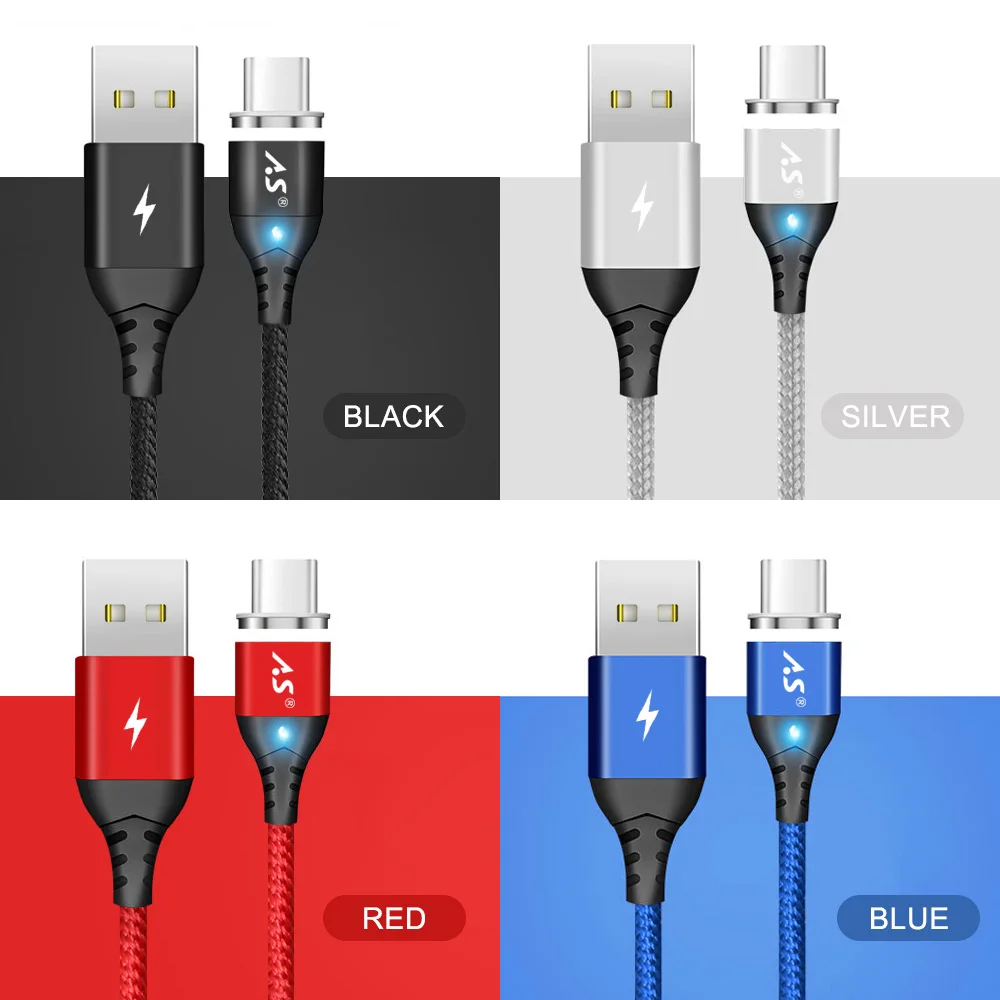 A.S Магнитный кабель USB Type-C с функцией быстрой зарядки телефона магнит для