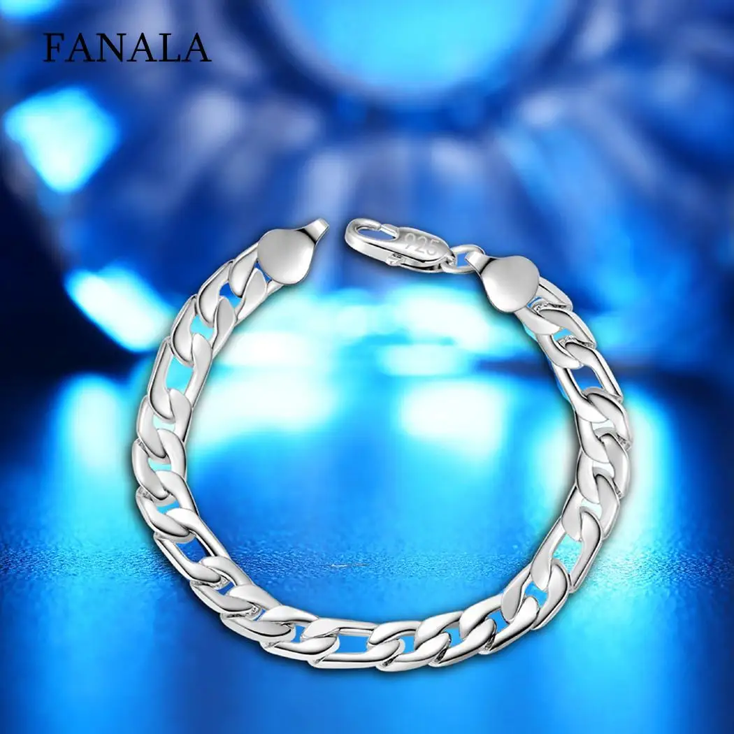 Men Women Vintage Style Silver Plated Chain Link Bracelets Party Jewelry 20cm | Украшения и аксессуары