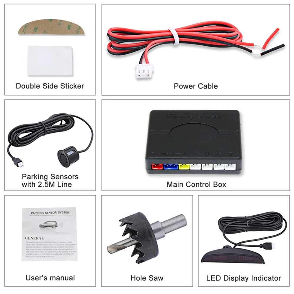 Автомобильный парктроник LED датчик парковки монитор детектор система с 4