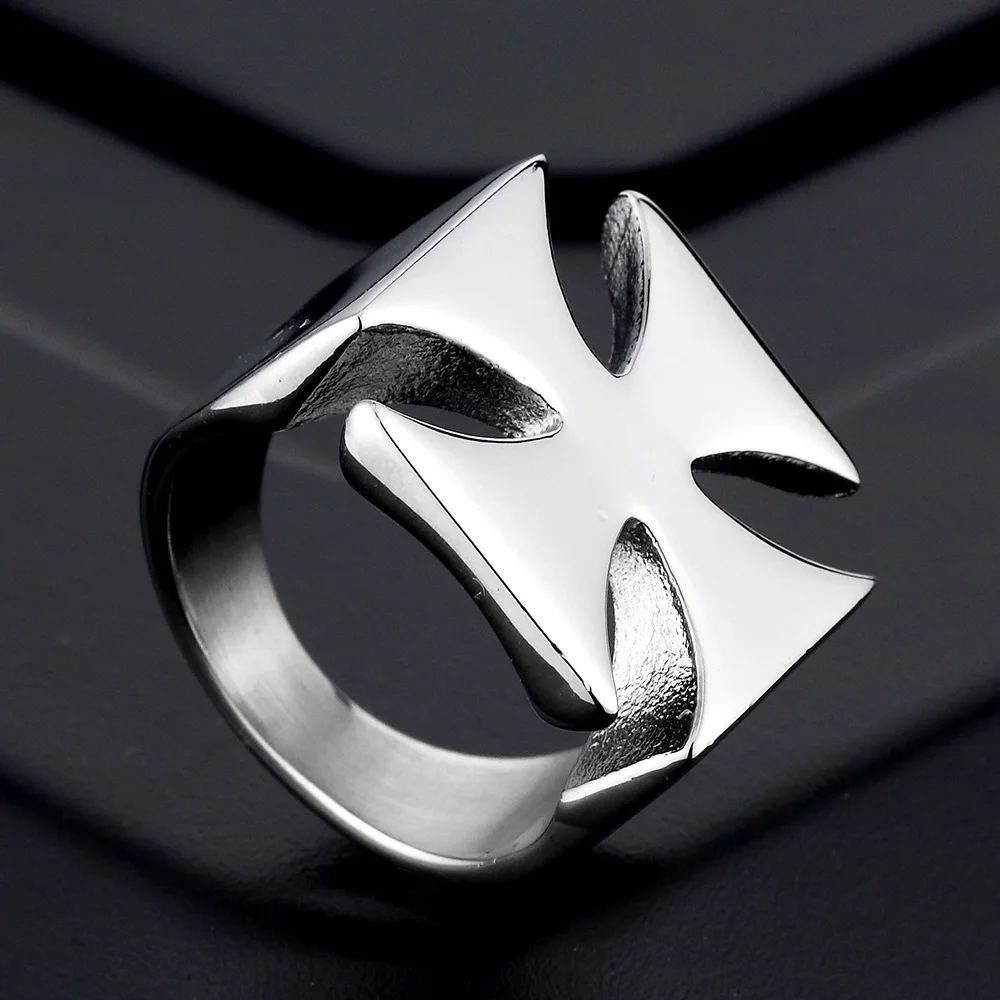 VPK мужское кольцо из нержавеющей стали Золотое с крестом Панк модные