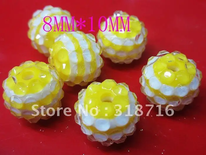 Free Shipping!!Wholesale10mm white and yellow sparkling resin rhinestones for shamballa earring or bracelet jewelry!! | Украшения и