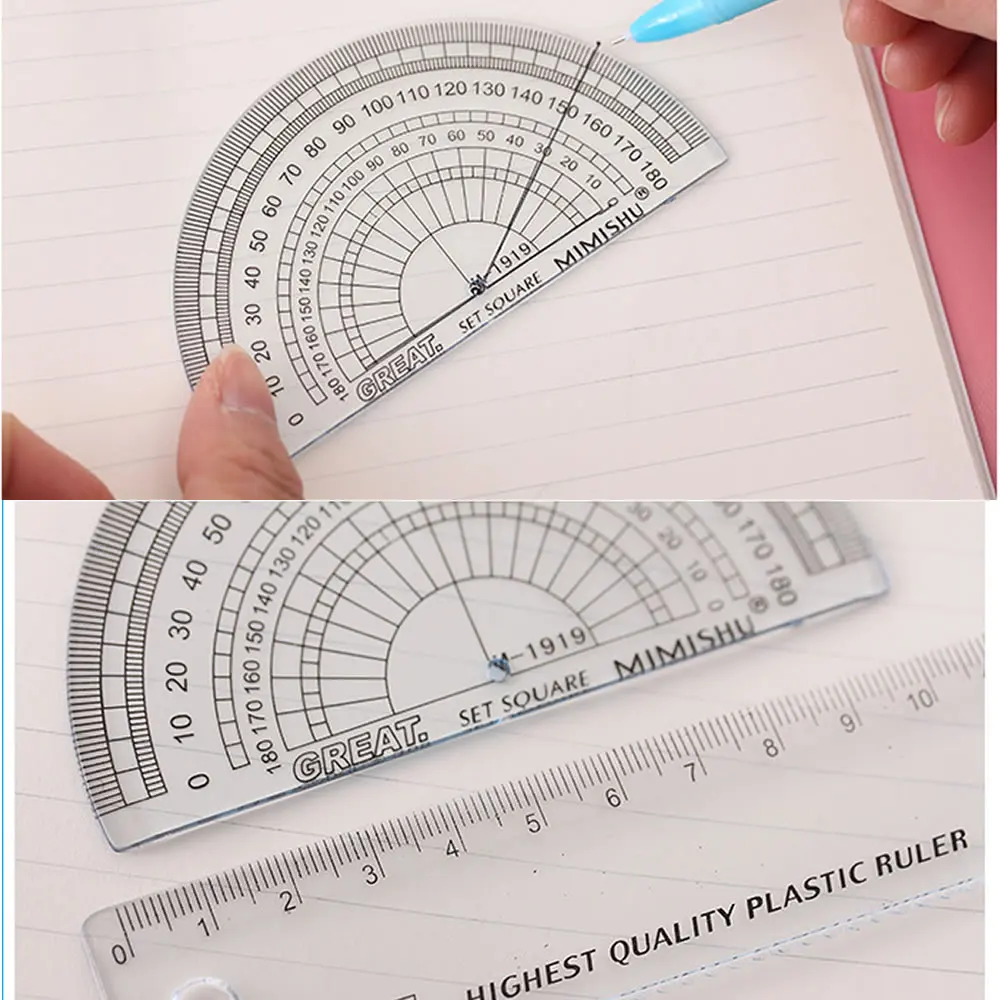 4 шт. высококачественные практичные Канцтовары прямая Линейка треугольная