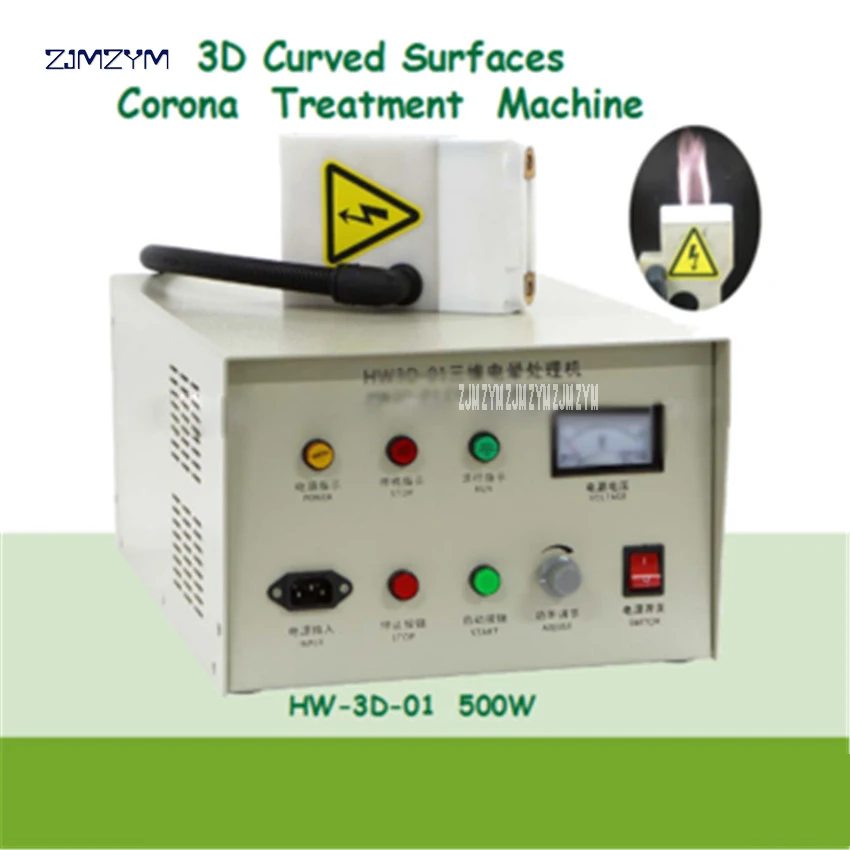

HW-3D1 портативная криволинейная обработка поверхностей Corona Treater с одним соплом лучшее расстояние обработки 8-10 см одиночное сопло corona machine