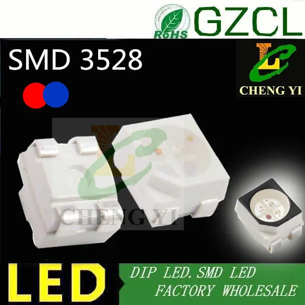 3 мм красный и синий биколор smd led 3528 свет Диод 1210 поверхностного монтажа чип (CE &