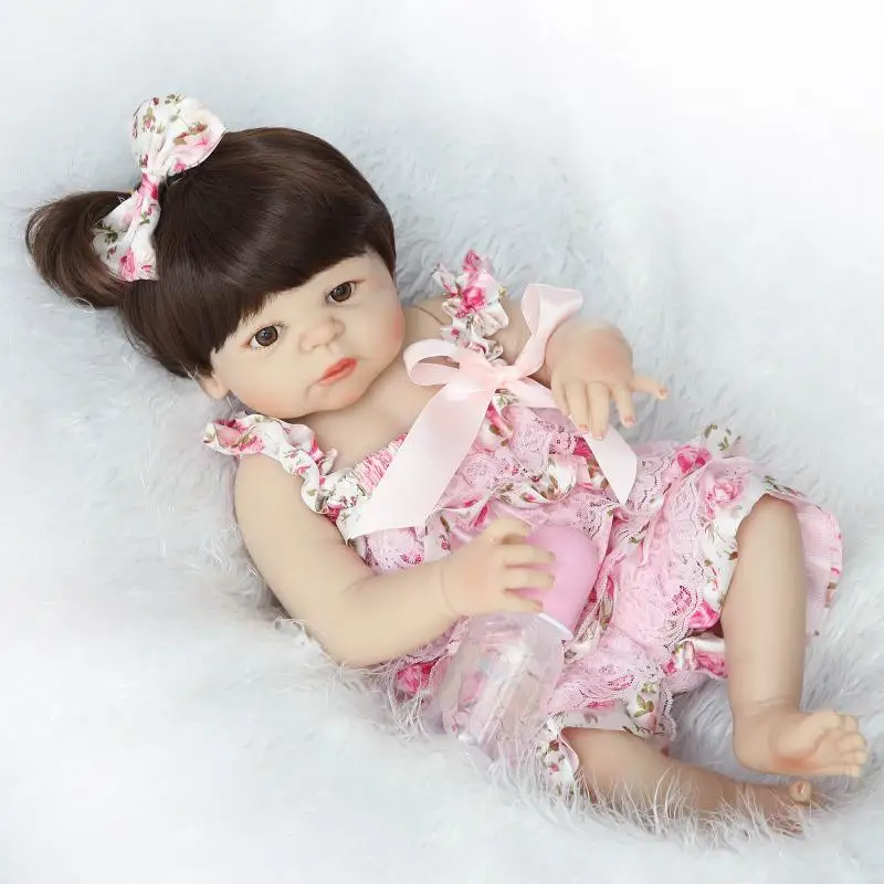 

22inch all vinyl baby born doll toy girls 57cm Full silicone dolls reborn saxy baby girl dolls original toys for kids
