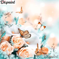 dispaint full squareround drill 5d diy diamond painting flower rose butterfly 3d embroidery cross stitch 5d home decor a10610