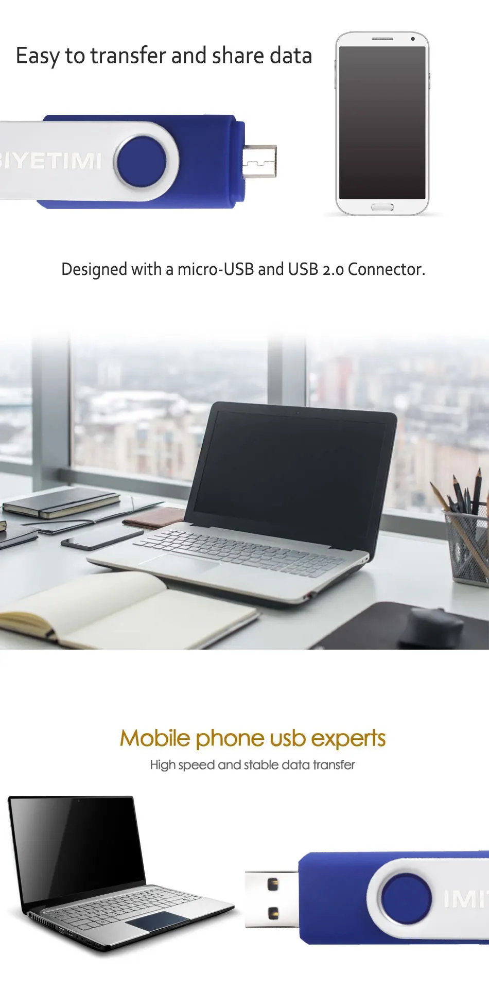 Miniseas Многофункциональный USB флэш-накопитель 64 Гб cle usb флеш-накопитель 32 Гб оперативной памяти, 16 Гб встроенной памяти, 8 ГБ 4 ГБ USB 2,0 флеш-накопитель для android/ПК memoria