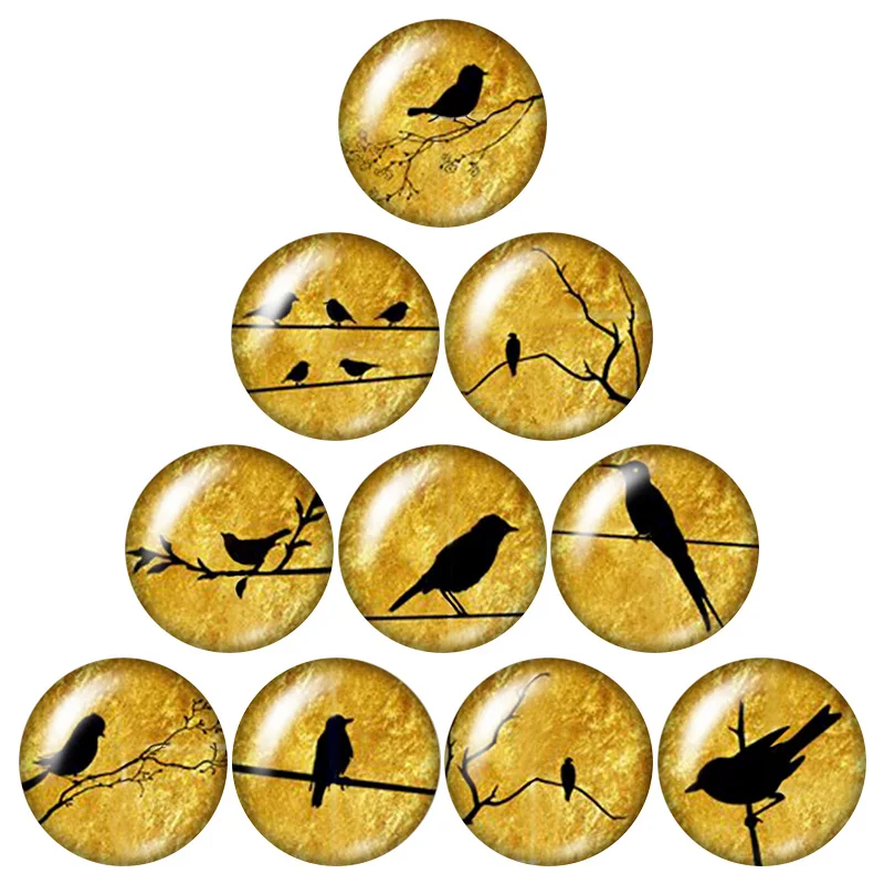 Новинка BeautyBirds hummingbird10 шт. Смешанные 12 мм/16 мм/18 мм/25 мм круглые фотостекла