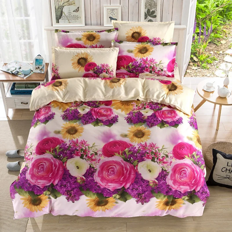 

UNIKEA Home textiles 3D новый стиль цветы положения постельного белья 4 шт постельное белье наволочка постельное белье Квин-сайз