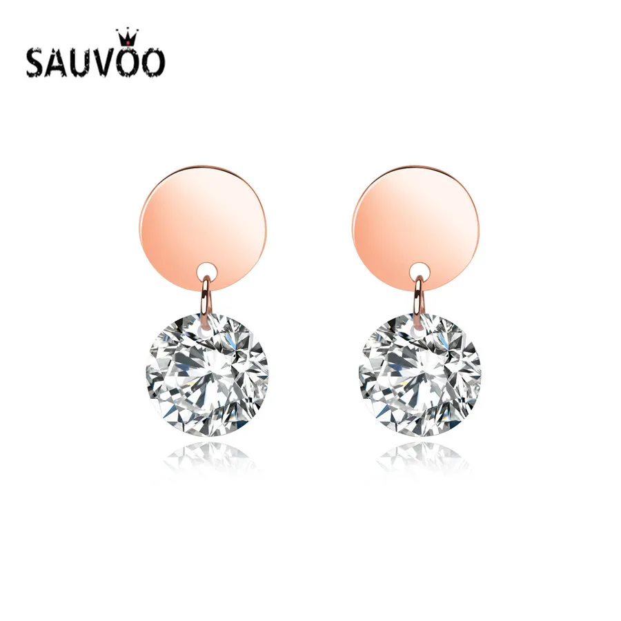 SAUVOO модные маленькие серьги-гвоздики из нержавеющей стали для женщин цвета