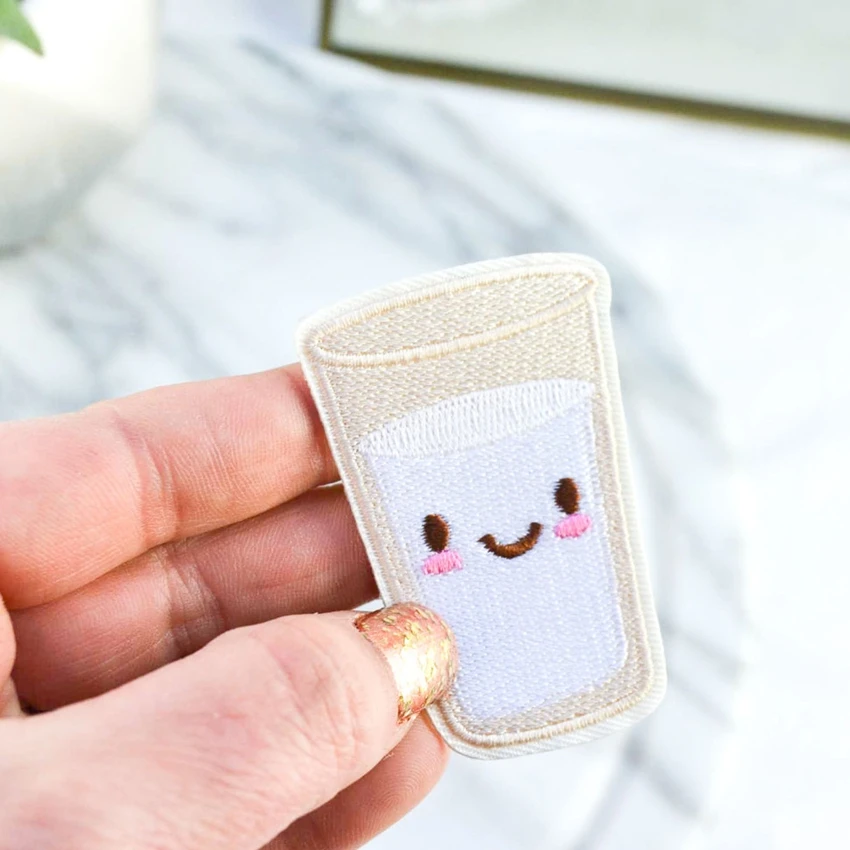 2 шт. молочное стекло улыбка железо на пластыре шитье вышитая аппликация швейная