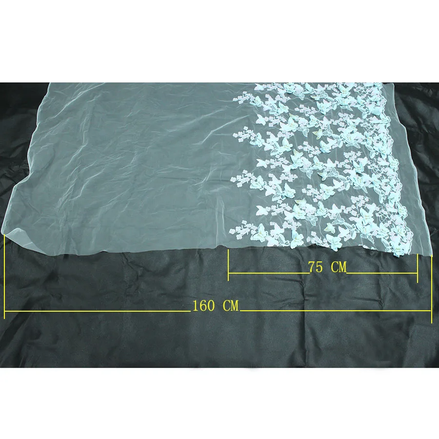 3D вышитый цветок кружевная бабочка из ткани аппликация свадебная одежда платье