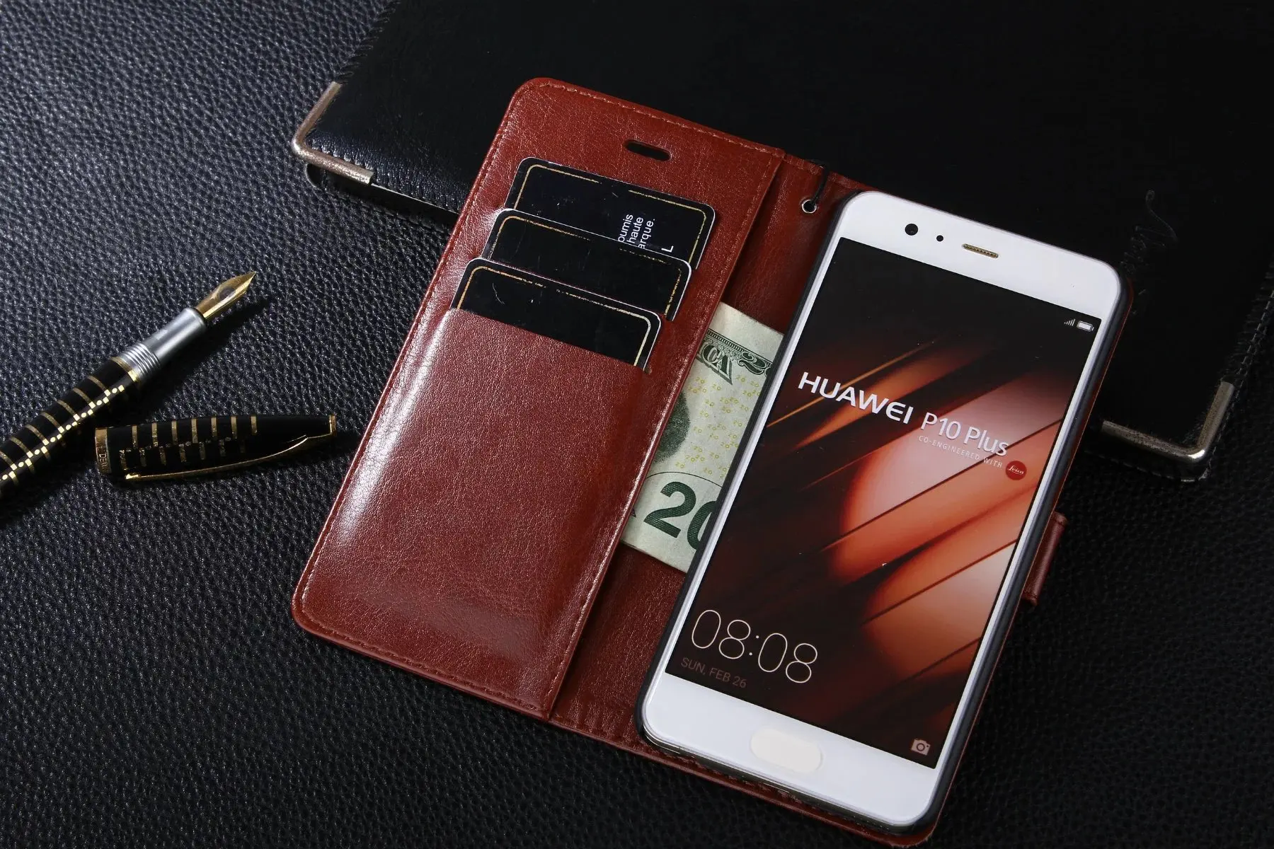 AZNS для Huawei P10 Plus Роскошный кожаный бумажник откидная крышка телефон Сумки Чехол
