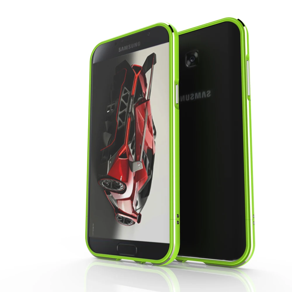 Для Galaxy A5 чехол Роскошный ультра тонкий алюминиевый бампер для Samsung Galaxy A5 A520 A520F+ 2 пленки(1 передняя+ 1 задняя - Цвет: Зеленый