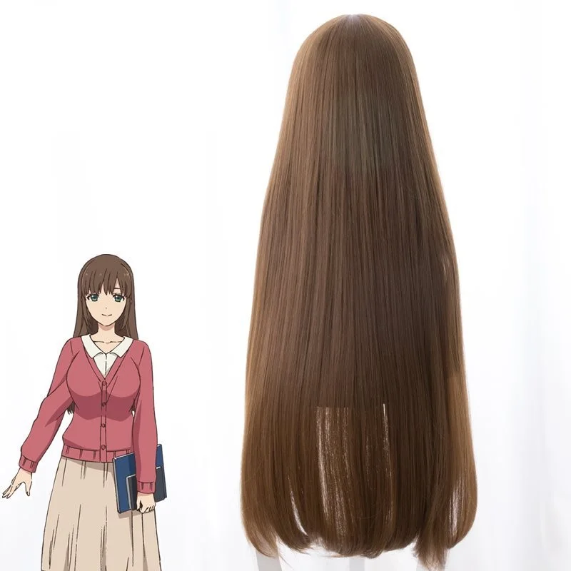 Парик для косплея аниме отечественный na Kanojo Hina Tachibana парики коричневые прямые
