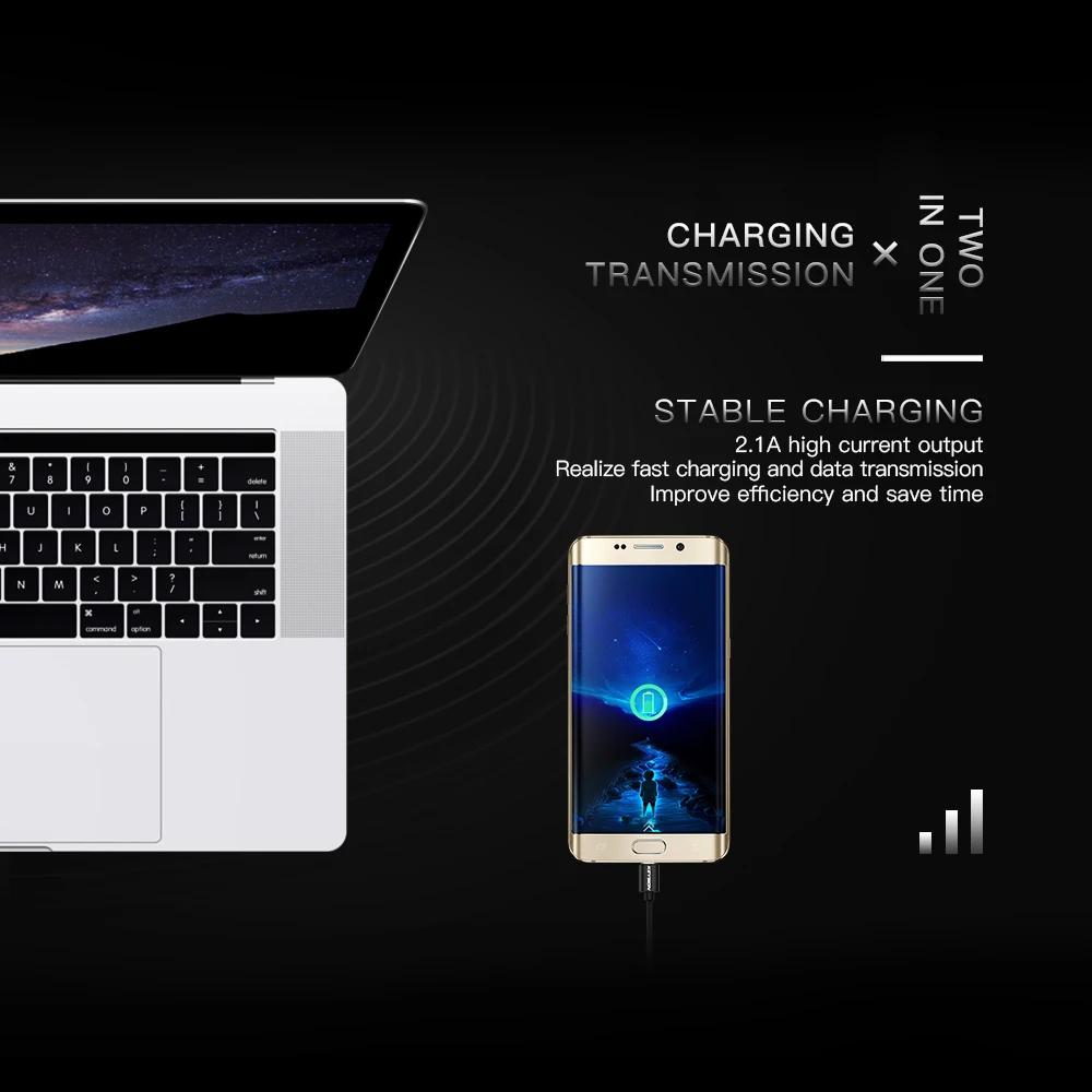 Кабель Micro USB KEYSION нейлоновый кабель для быстрой зарядки и передачи данных Samsung Xiaomi