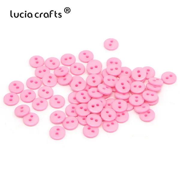 C10 Pink Lucia crafts 100 шт 10 мм круглые полимерные пуговицы для декоративных украшений DIY шитье скрапбукинг аксессуары для одежды E0509 - Цвет: C10 Pink