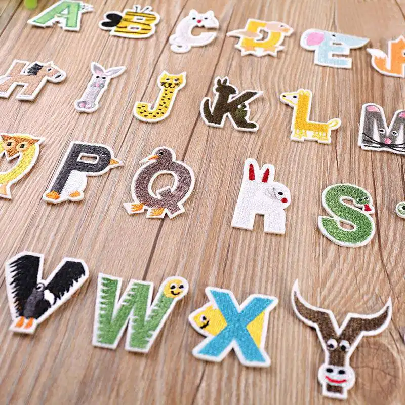 26 шт утюжок на заплатках для одежды смешанные буквы пришитые Патчи DIY Аппликация