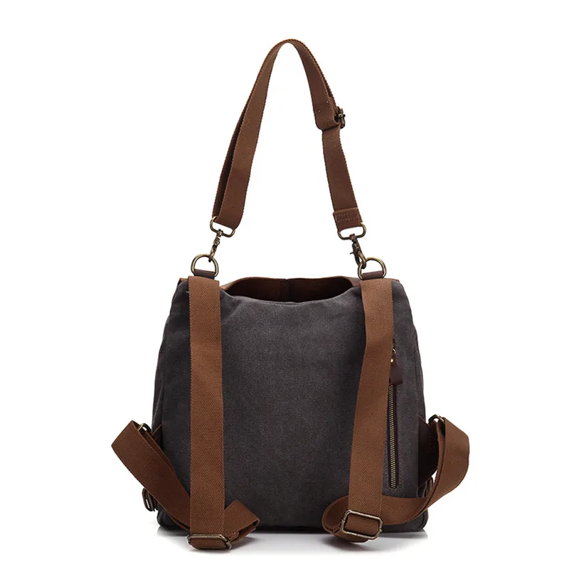 Винтаж холст + Пояса из натуральной кожи Для женщин мужчин Повседневное Рюкзак