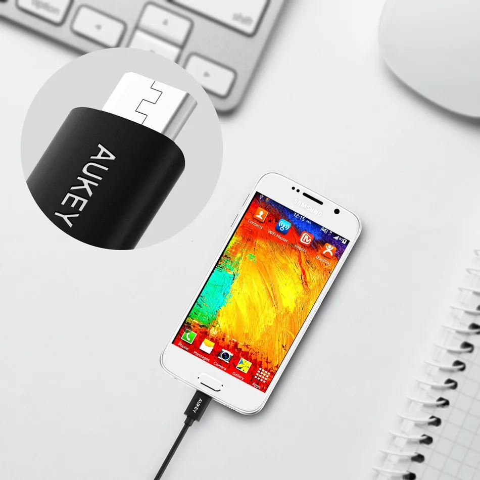 AUKEY Micro USB кабель 2A быстрое зарядное устройство для передачи данных мобильный