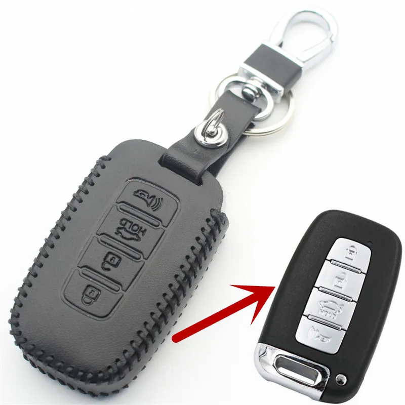 Чехол для ключей FLYBETTER из натуральной кожи для hyundai I40/I30/IX25/IX35/Tucson/Verna/Solaris/Elantra/Accent/I45/New Santafe L2221 - Название цвета: 6