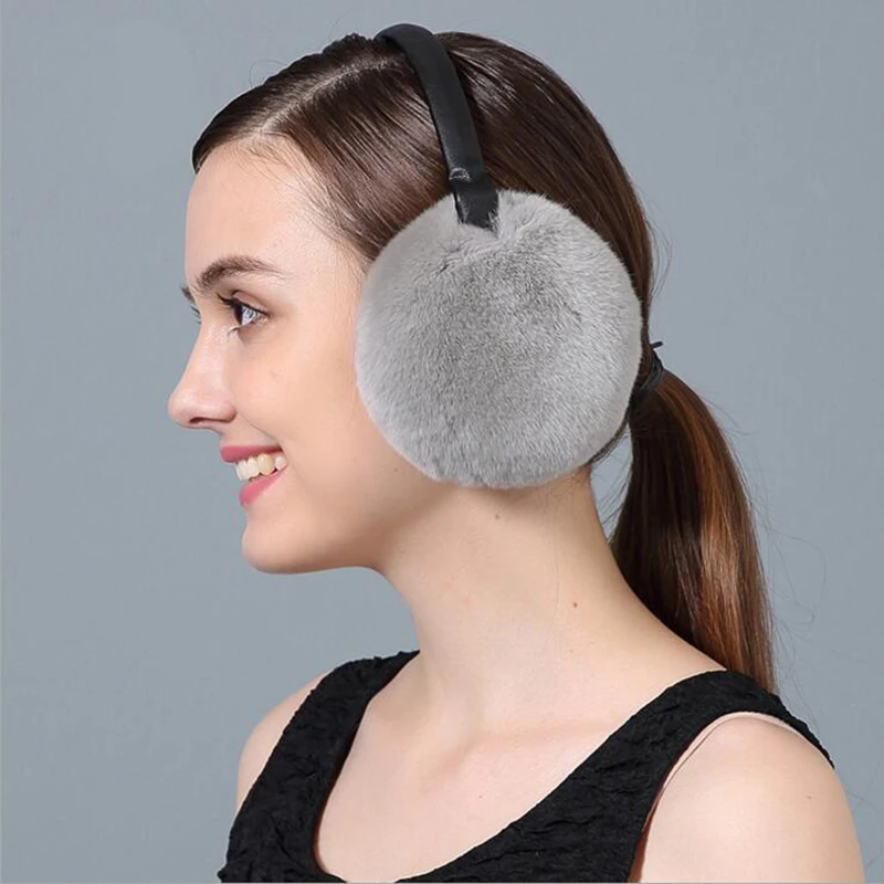 New Autumn and winter new rex rabbit fur earmuffs warm cute deaf real 200 | Аксессуары для одежды