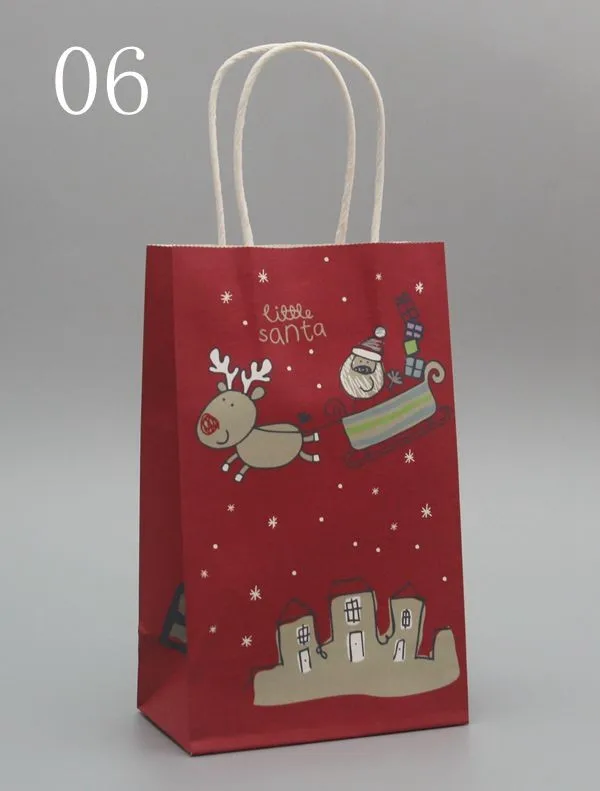 

wholesale Merry Christmas paper bags Christmas paper gift bag Xmas pouch gift decoration Gift craft packaging