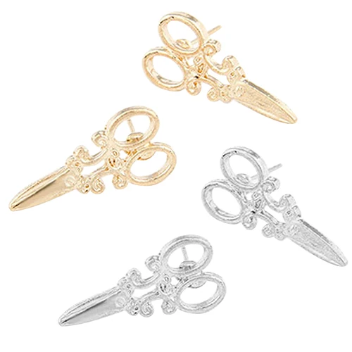Мини-ножницы серьги в стиле панк для женщин украшения подарок золотого и