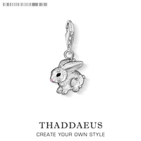 authentic 925 sterling silver elegance lovely rabbit pendant charm 925 sterling silver cute gift for women diy fashion jewelry