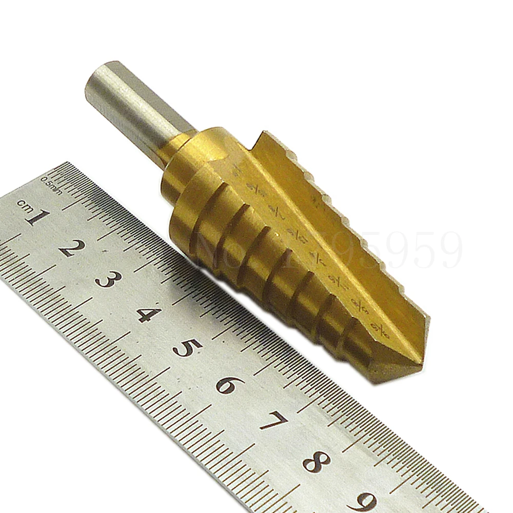 3/8 &quotТреугольный хвостовик титановое ступенчатое сверло HSS 9/16&quot до 1 &quot