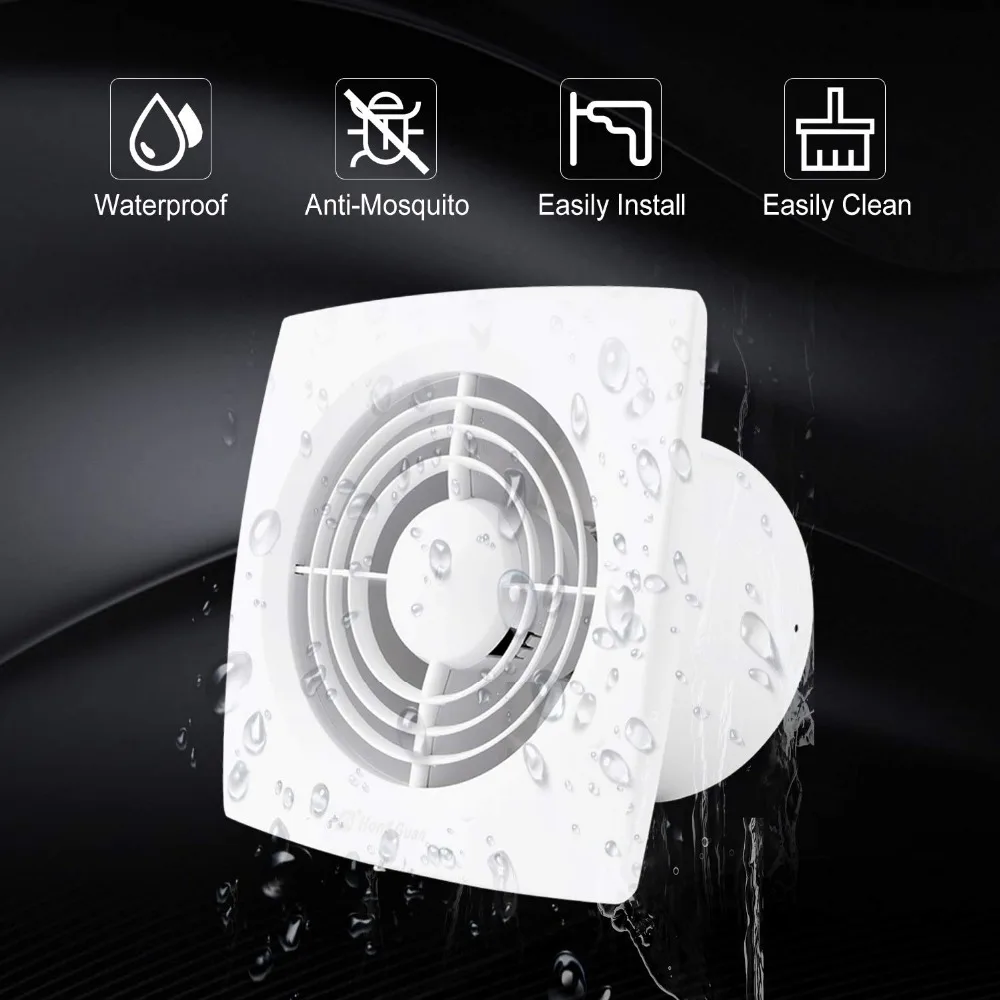 Вытяжной вентилятор бесшумный потолочный Настенный вытяжной 6 дюймов для ванной