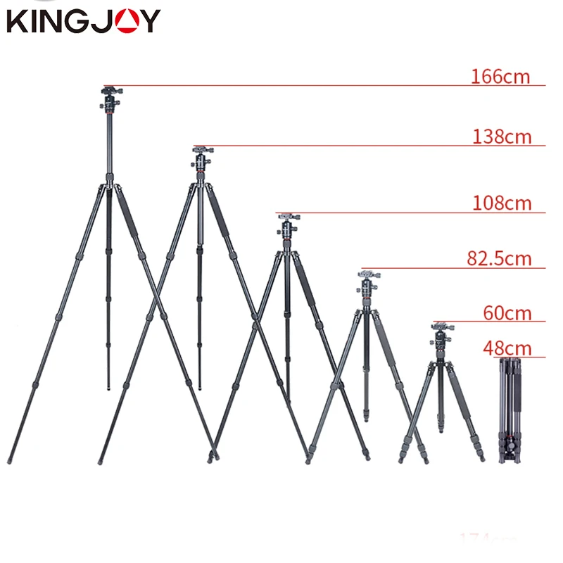 KINGJOY официальный K2008 + Q20 штатив для камеры Профессиональный алюминиевый трип