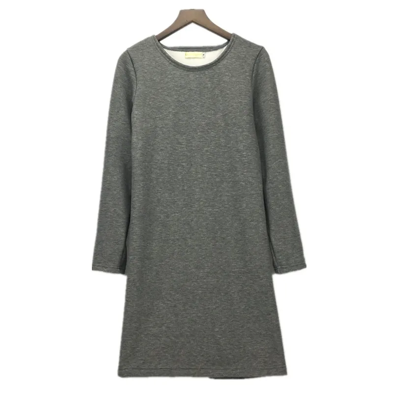 2020 женское осеннее платье с длинным рукавом зимнее теплое хлопковое облегающее