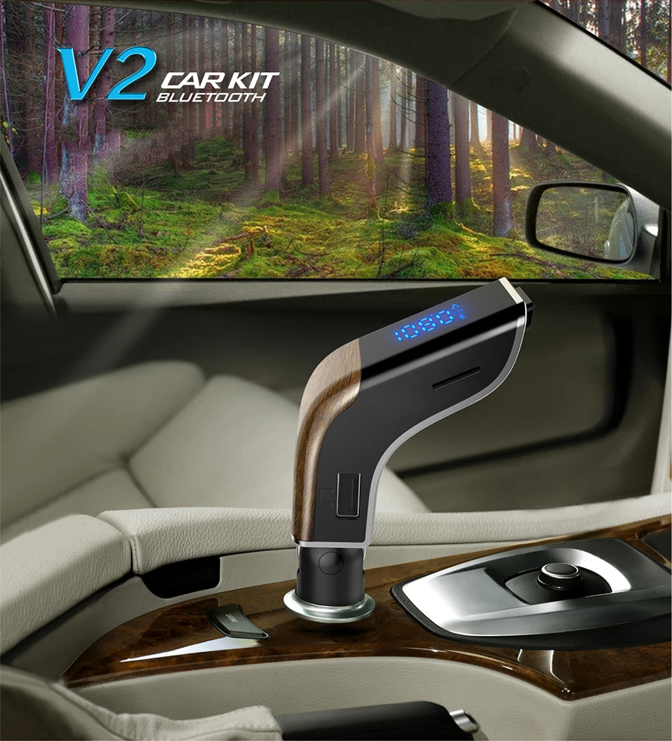 FM передатчик Bluetooth автомобильный комплект MP3-плеер светодиодный двойной USB 4.1A автомобиля зарядное устройство напряжение дисплей Micro SD TF воспроизведения музыки