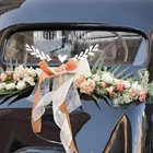Индивидуальная виниловая наклейка с именем жениха + невесты, наклейка с ветвями и сердцем, модные наклейки, Свадебный декор для автомобиля, Лидер продаж LC1277