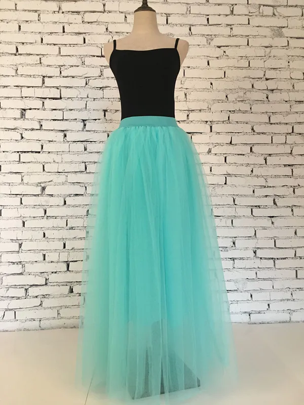 Light Green Модные мужские костюмы, 7 цветов Винтаж 4 слоя 100cm-Long Тюлевая юбка макси для женщин и девушек; официальная Вечеринка танцевальные юбки длинные юбки-пачки в TT006 - Цвет: Light Green