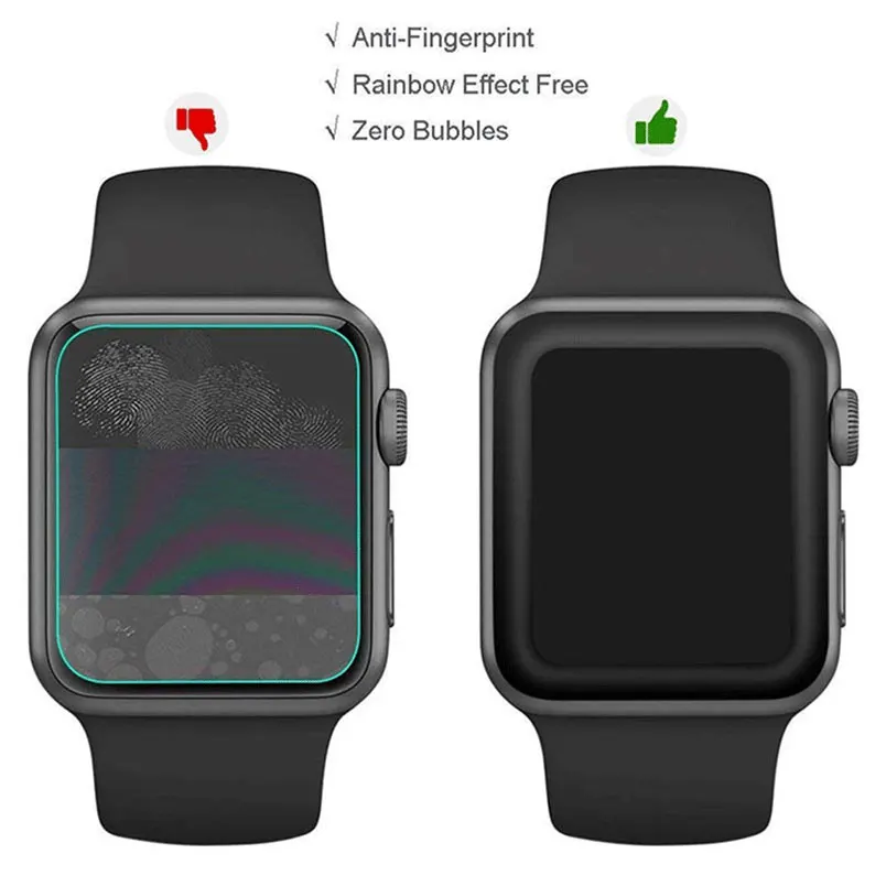 Полный клей для iWatch Apple Watch Series 5 4 3 2 1 38 мм 42 40 44 крышка Закаленное Защитная