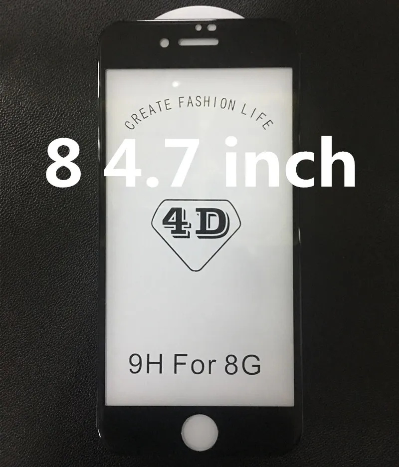 Black For 8 NFH 4D полное покрытие закаленное стекло для iPhone 8 8 Plus 3D 9H экран протектор Взрывозащищенная Пленка чехол для 8 4," 5,5" - Цвет: Black For 8