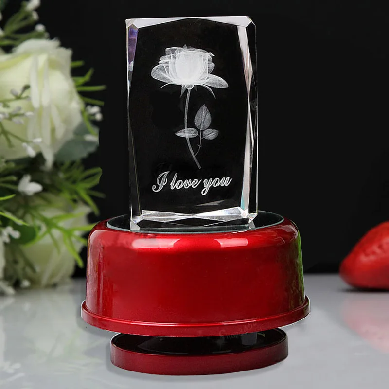 Подарок на день Святого Валентина с 3D кристаллами и гравировкой подарок рождения