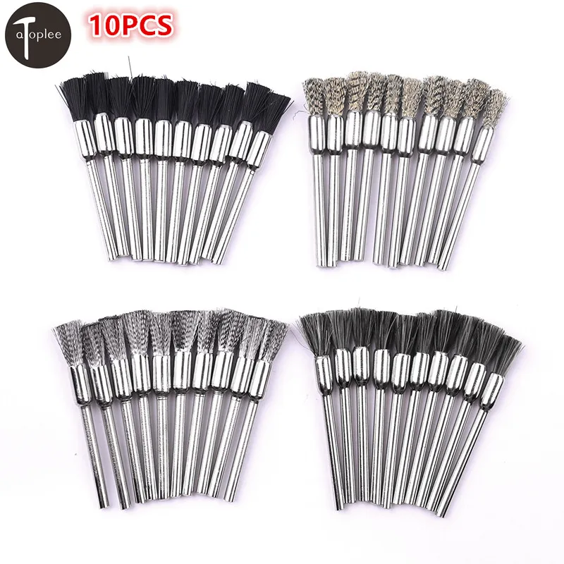 Набор кистей Dremel 10 шт./лот 4 типа нейлоновая/латунная проволока/стальная