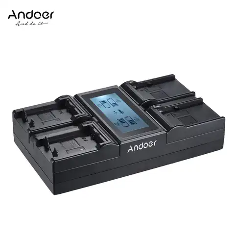 Andoer NP-FW50 NP-F970 4-канальное зарядное устройство для цифровой камеры для Sony a7 a7R a7sII a7II a6500 A6300 NP-F550 F750 и т. Д.