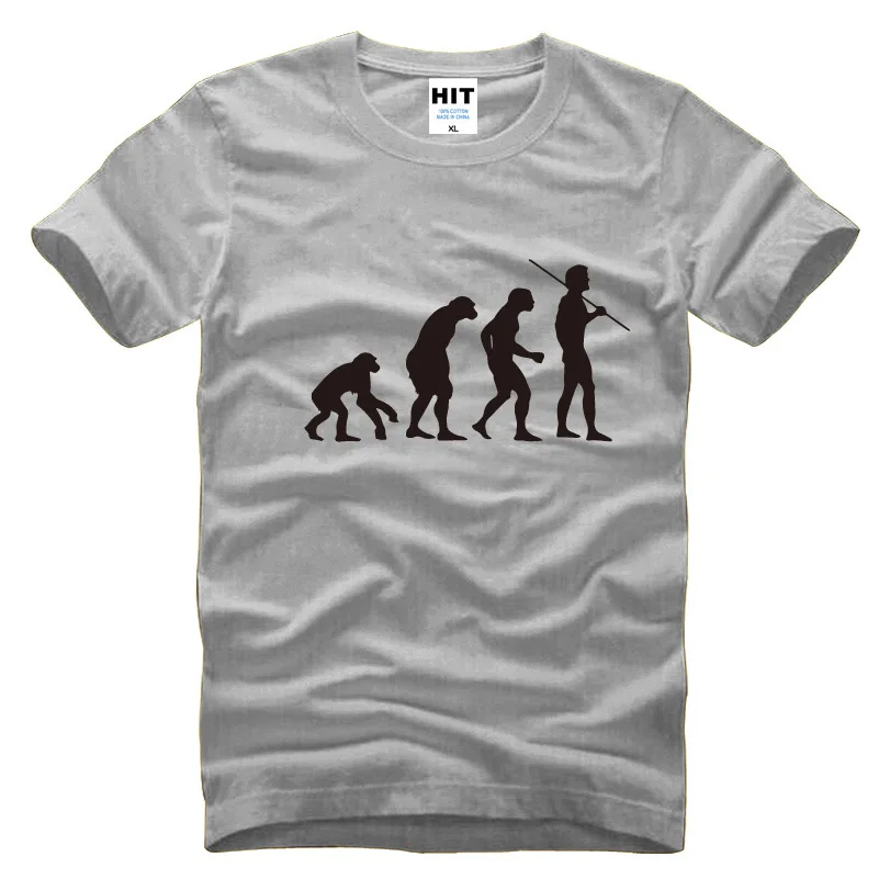 Забавная Мужская футболка Darwin новинка 2016 Повседневная хлопковая с коротким
