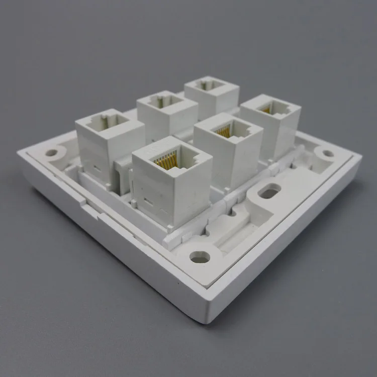 Сетевой кабель RJ45 CAT5E с 6 портами внутренней стороны настенное крепление|6 port rj45|wall