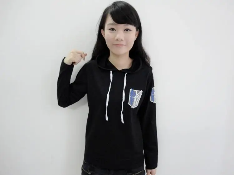 Черный худи с эмблемой легиона разведки для мужчин и женщин Косплей Костюм Аниме