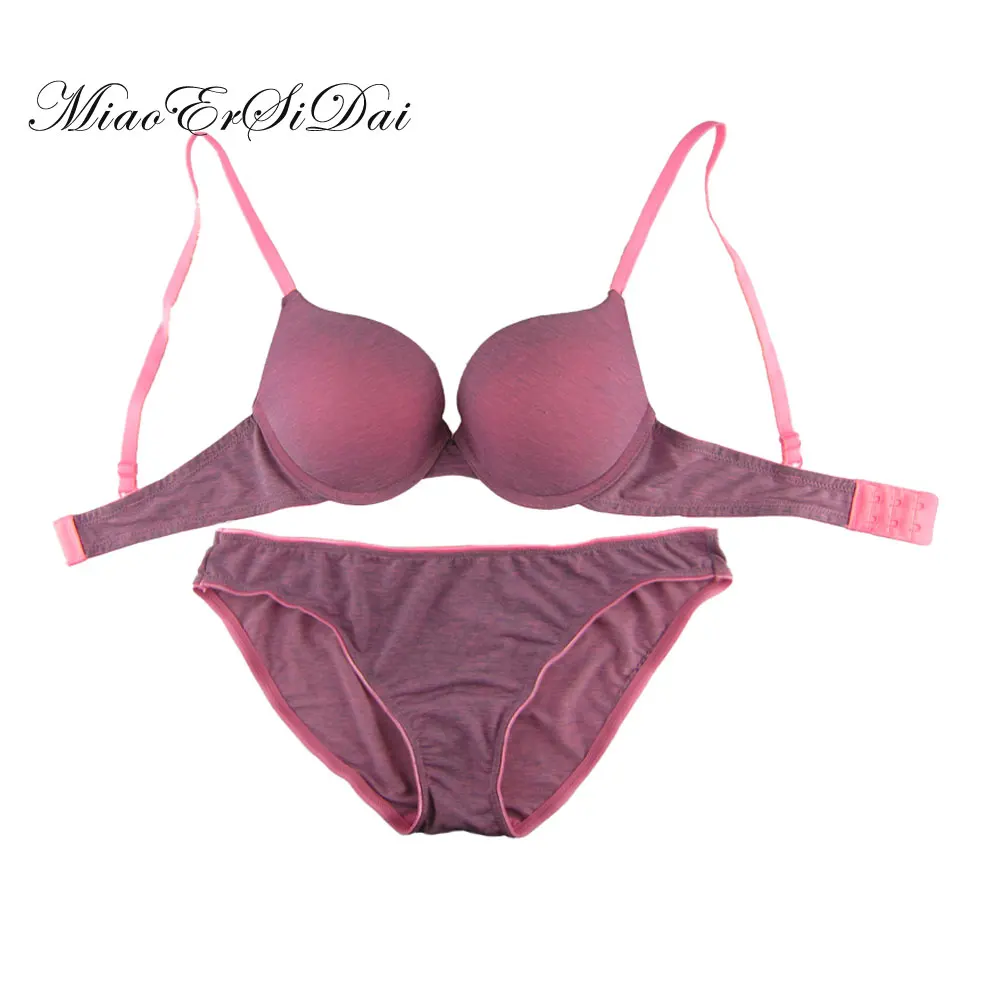 Бюстгальтер MiaoErSiDai с чашками пуш ап розовый/серый 30/32/34 A/B|bra set|bra set push uppush bra |