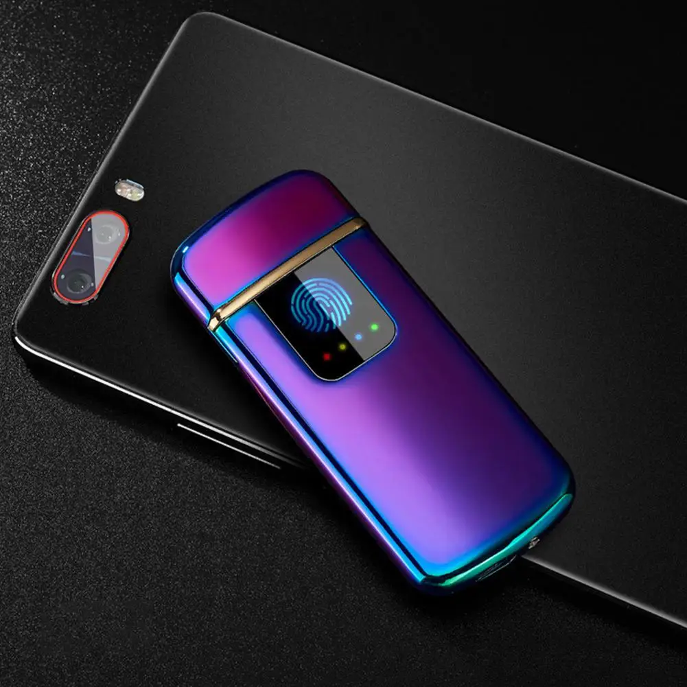 Colorful ice Новая USB зарядка Зажигалка Тонкий сенсорный экран электронные зажигалки маленькая электрическая зажигалка для сигарет перезаряжаемый подарок для мужчин - Цвет: Colorful ice