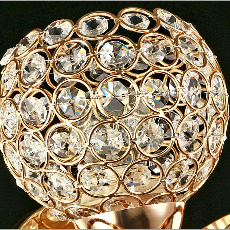 European Sliver Gold Crystal Bedside Wall Lamp Creative Single Head Art E27 Aisle Light Bathroom Mirror Home Decro | Лампы и освещение